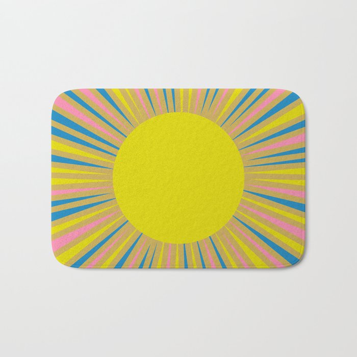 Summer Sun Cheerful Retro Bath Mat Gallery Image 1