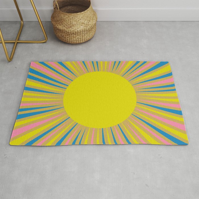 Summer Sun Cheerful Retro Rug Gallery Image 1