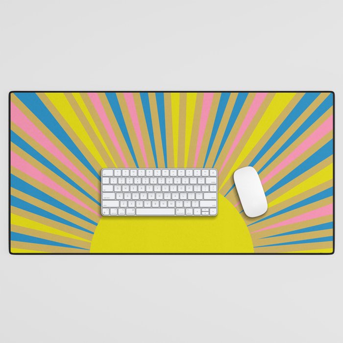 Summer Sun Cheerful Retro Desk Mat Gallery Image 1