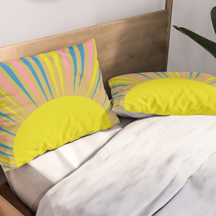 Summer Sun Cheerful Retro Pillow Sham Gallery Image 2