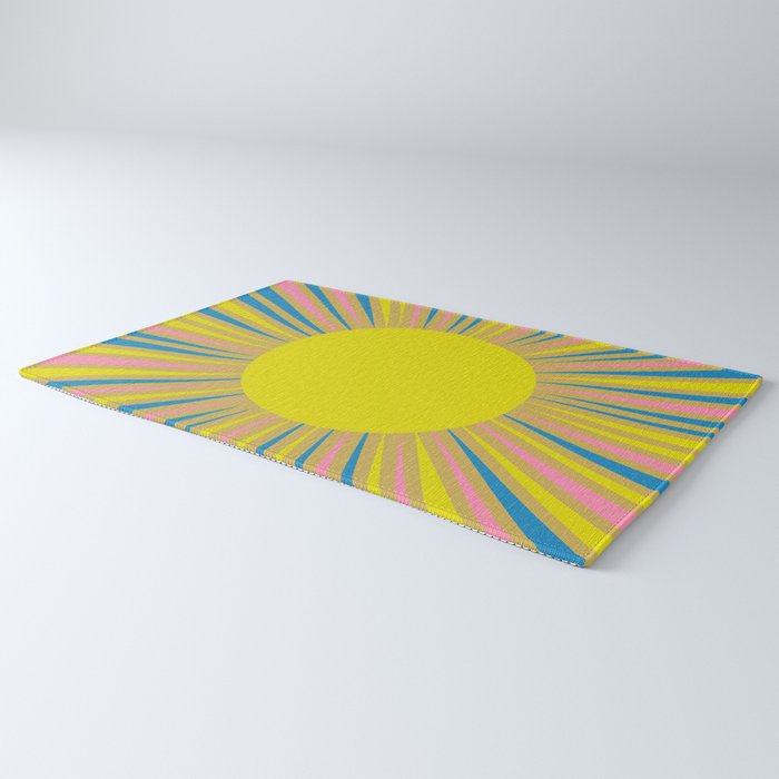 Summer Sun Cheerful Retro Rug Gallery Image 3