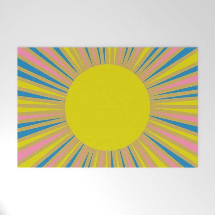 Summer Sun Cheerful Retro Welcome Mat Gallery Image 1