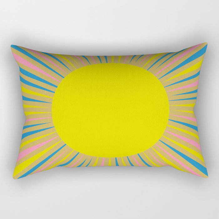 Summer Sun Cheerful Retro Rectangular Pillow Gallery Image 1