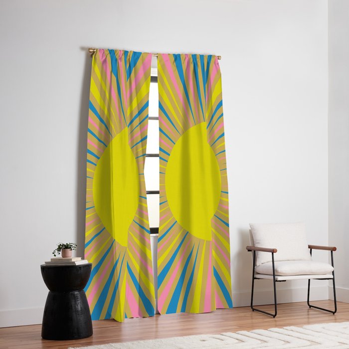 Summer Sun Cheerful Retro Window Curtain Gallery Image 2