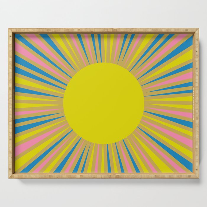 Summer Sun Cheerful Retro Serving Tray Gallery Image 1