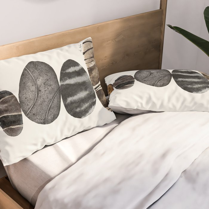 balancing beach pebbles Pillow Sham Gallery Image 2