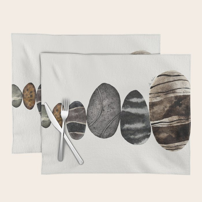 balancing beach pebbles Placemat Gallery Image 1