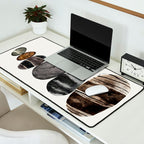 balancing beach pebbles Desk Mat Gallery Image 2
