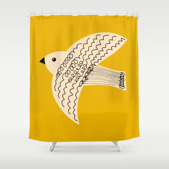 Yellow starling Shower Curtain