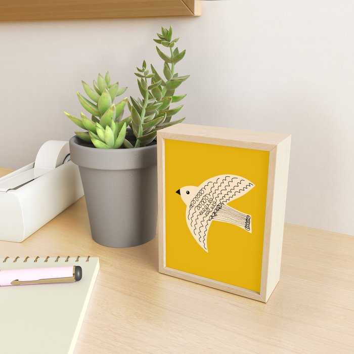 Yellow starling Mini Art Print Gallery Image 2