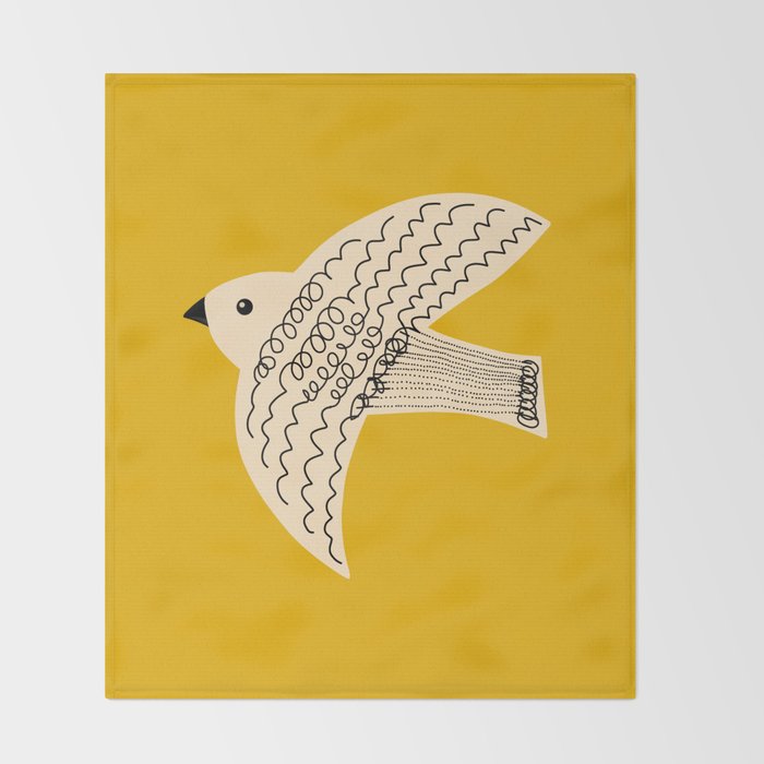 Yellow starling Throw Blanket Gallery Image 2