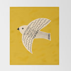 Yellow starling Throw Blanket Gallery Image 2