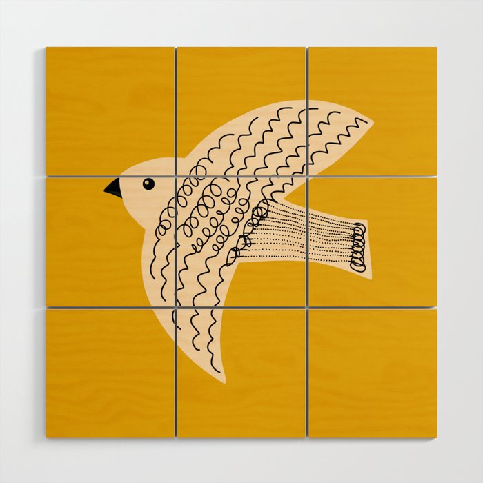 Yellow starling Wood Wall Art Gallery Image 1