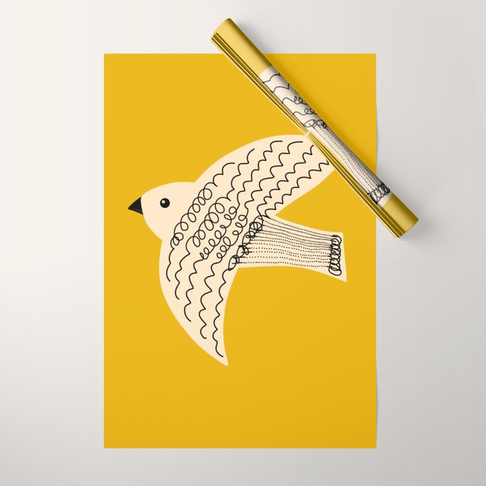 Yellow starling Wrapping Paper Gallery Image 1