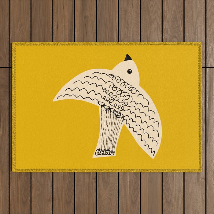 Yellow starling Outdoor Rug Gallery Image 1