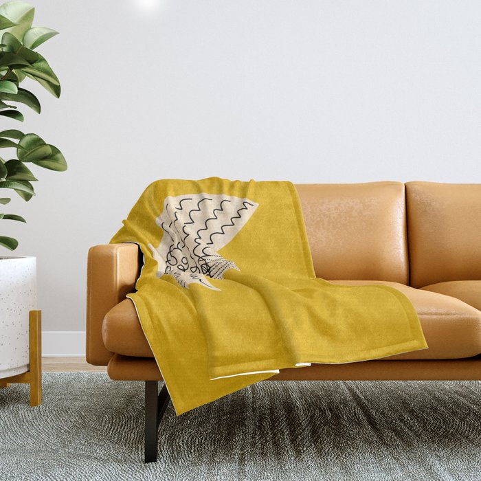 Yellow starling Throw Blanket Gallery Image 1