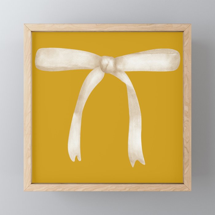 Bows & Ribbons Pattern XX Golden Yellow Mini Art Print Gallery Image 1