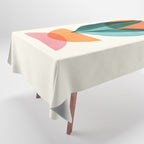 Nature Stack Teal and Orange Abstract Sunset Tablecloth Gallery Image 1