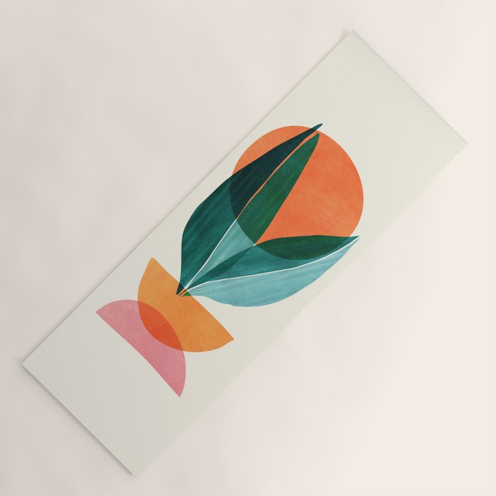 Nature Stack Teal and Orange Abstract Sunset Yoga Mat Gallery Image 1
