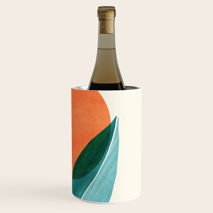 Nature Stack Teal and Orange Abstract Sunset Wine Chiller Gallery Image 3