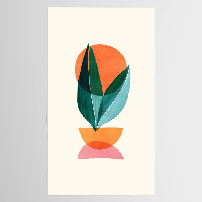 Nature Stack Teal and Orange Abstract Sunset Tablecloth Gallery Image 2