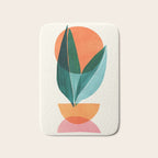 Nature Stack Teal and Orange Abstract Sunset Bath Mat Gallery Image 1