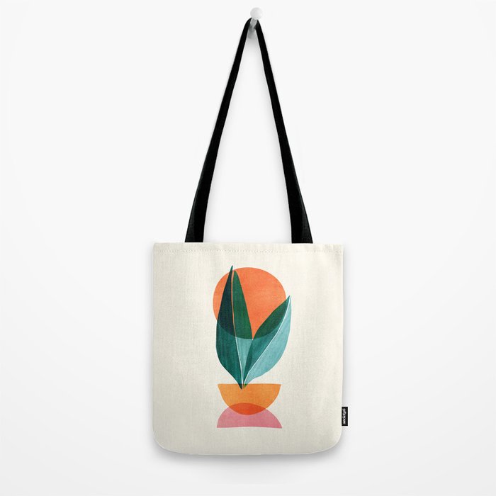 Nature Stack Teal and Orange Abstract Sunset Tote Bag Gallery Image 2