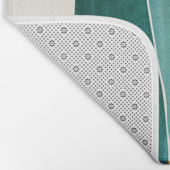 Nature Stack Teal and Orange Abstract Sunset Bath Mat Gallery Image 2