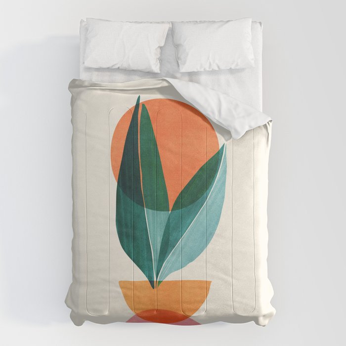 Nature Stack Teal and Orange Abstract Sunset Comforter Gallery Image 6