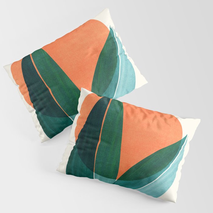 Nature Stack Teal and Orange Abstract Sunset Pillow Sham Gallery Image 3