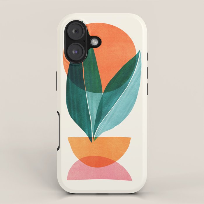 Nature Stack Teal and Orange Abstract Sunset iPhone Case Gallery Image 1