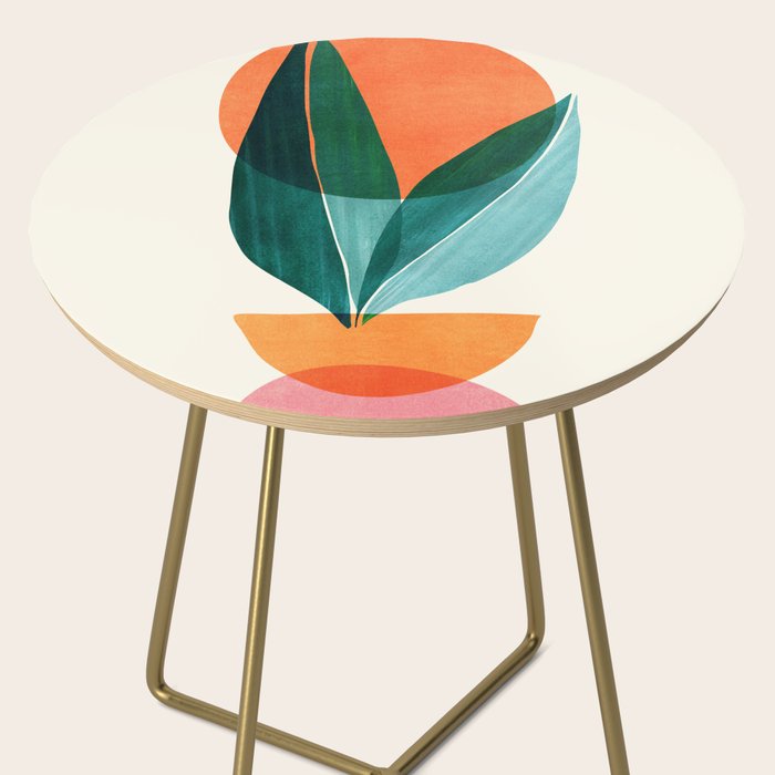 Nature Stack Teal and Orange Abstract Sunset Side Table Gallery Image 2