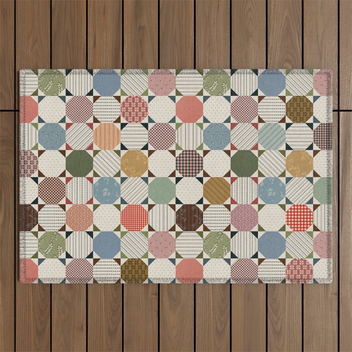 Rounded Quilt Outdoor Rug Gallery Image 1