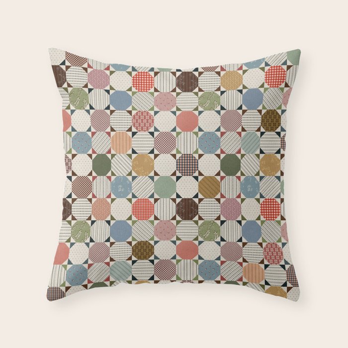 Rounded Quilt Throw Pillow Gallery Image 1