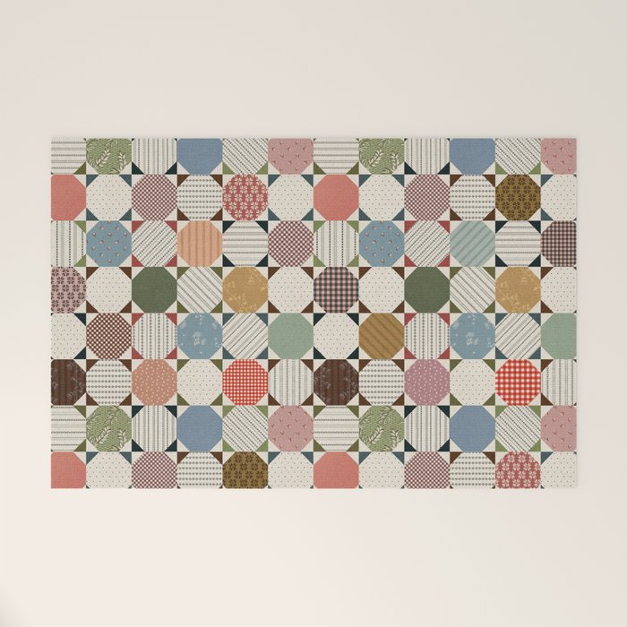 Rounded Quilt Welcome Mat Gallery Image 1