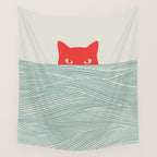 Cat Landscape 180: Sunrise Cat Wall Tapestry Gallery Image 4
