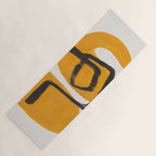 Funky Strange Mid Century Modern Minimalist Art Yellow Black Abstract Pattern by Ejaaz Haniff Yoga Mat Gallery Image 1