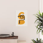 Funky Strange Mid Century Modern Minimalist Art Yellow Black Abstract Pattern by Ejaaz Haniff Poster Gallery Image 2