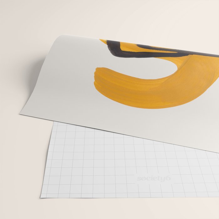 Funky Strange Mid Century Modern Minimalist Art Yellow Black Abstract Pattern by Ejaaz Haniff Wrapping Paper Gallery Image 2