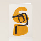 Funky Strange Mid Century Modern Minimalist Art Yellow Black Abstract Pattern by Ejaaz Haniff Stationery Card Gallery Image 2