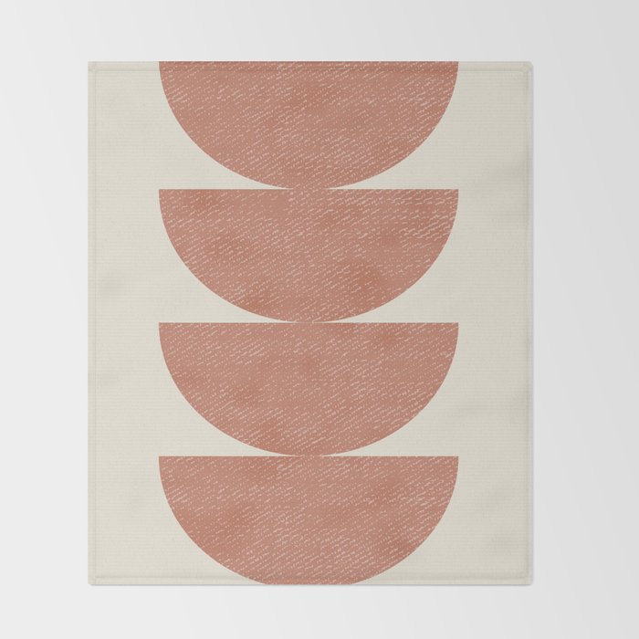 Half Circle 3 - Orange Terra Throw Blanket Gallery Image 2