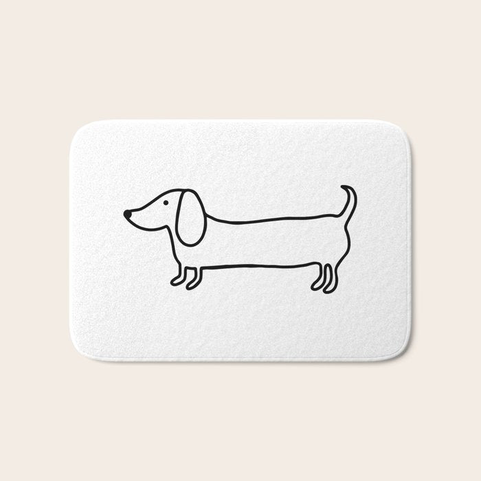 Simple dachshund black drawing Bath Mat Gallery Image 1