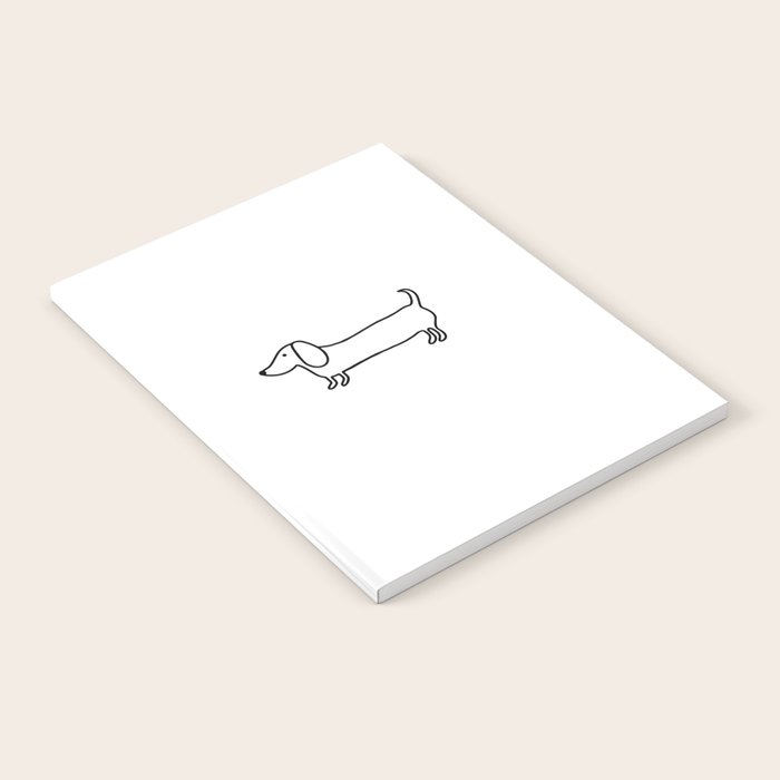 Simple dachshund black drawing Notebook Gallery Image 2