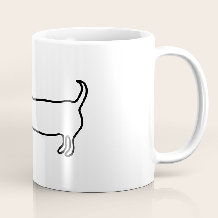 Simple dachshund black drawing Coffee Mug Gallery Image 1