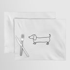 Simple dachshund black drawing Placemat Gallery Image 1