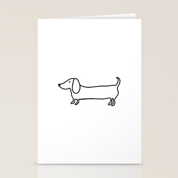 Simple dachshund black drawing Stationery Card Gallery Image 1
