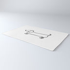 Simple dachshund black drawing Rug Gallery Image 3