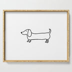 Simple dachshund black drawing Serving Tray Gallery Image 1
