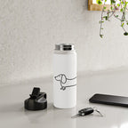 Simple dachshund black drawing Water Bottle Gallery Image 4