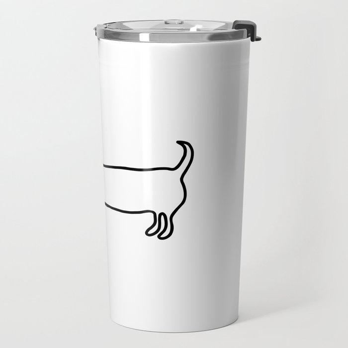 Simple dachshund black drawing Travel Mug Gallery Image 2